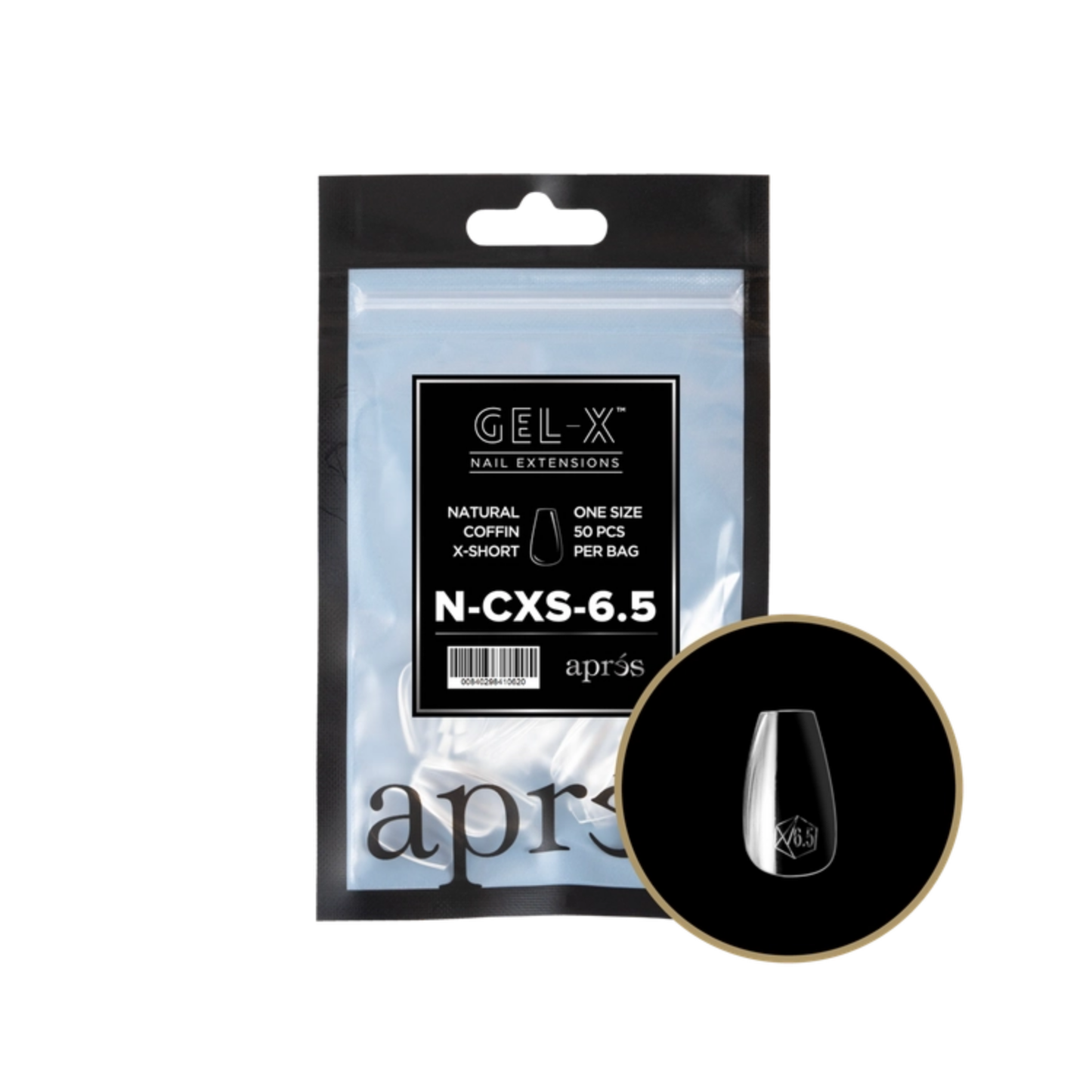 Apres Gel-X Refill Bag (50 pcs) | Natural Coffin Extra Short (N-CXS)