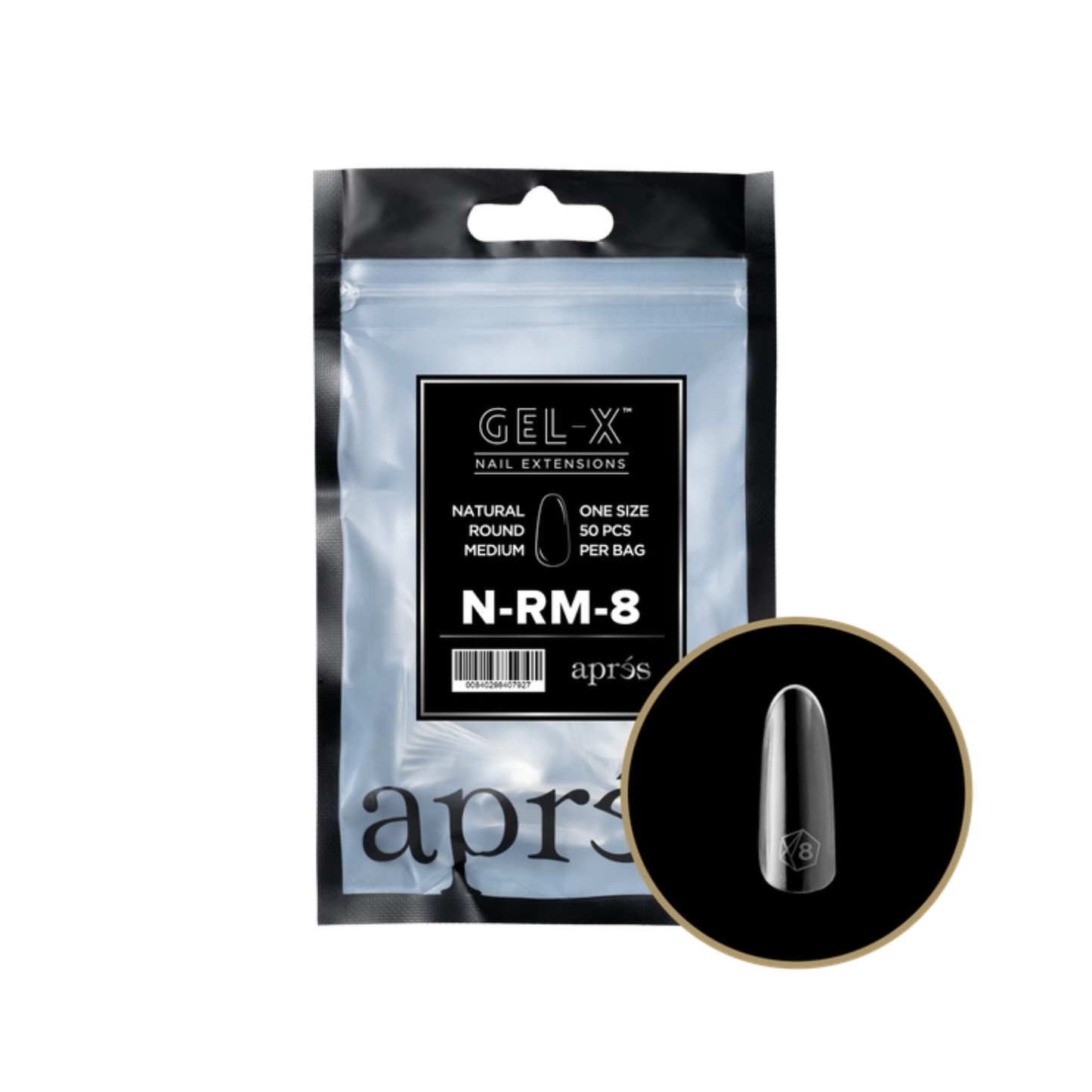 Apres Gel-X Refill Bag (50 pcs) | Natural Round Medium (N-RM)