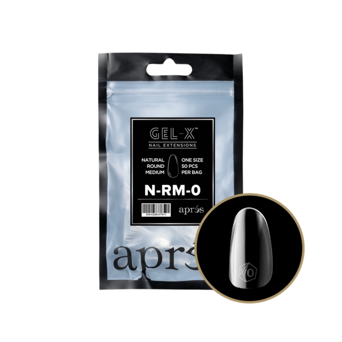 Apres Gel-X Refill Bag (50 pcs) | Natural Round Medium (N-RM)