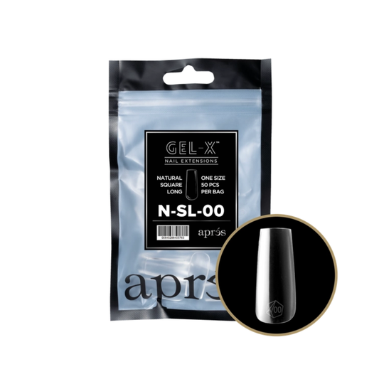 Apres Gel-X Refill Bag (50 pcs) | Natural Square Long (N-SL)