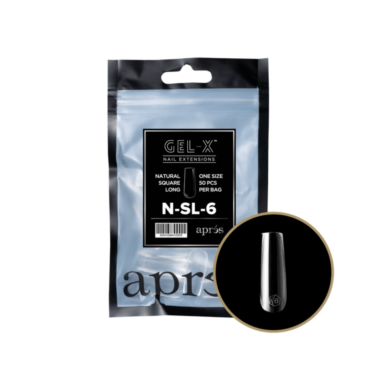 Apres Gel-X Refill Bag (50 pcs) | Natural Square Long (N-SL)