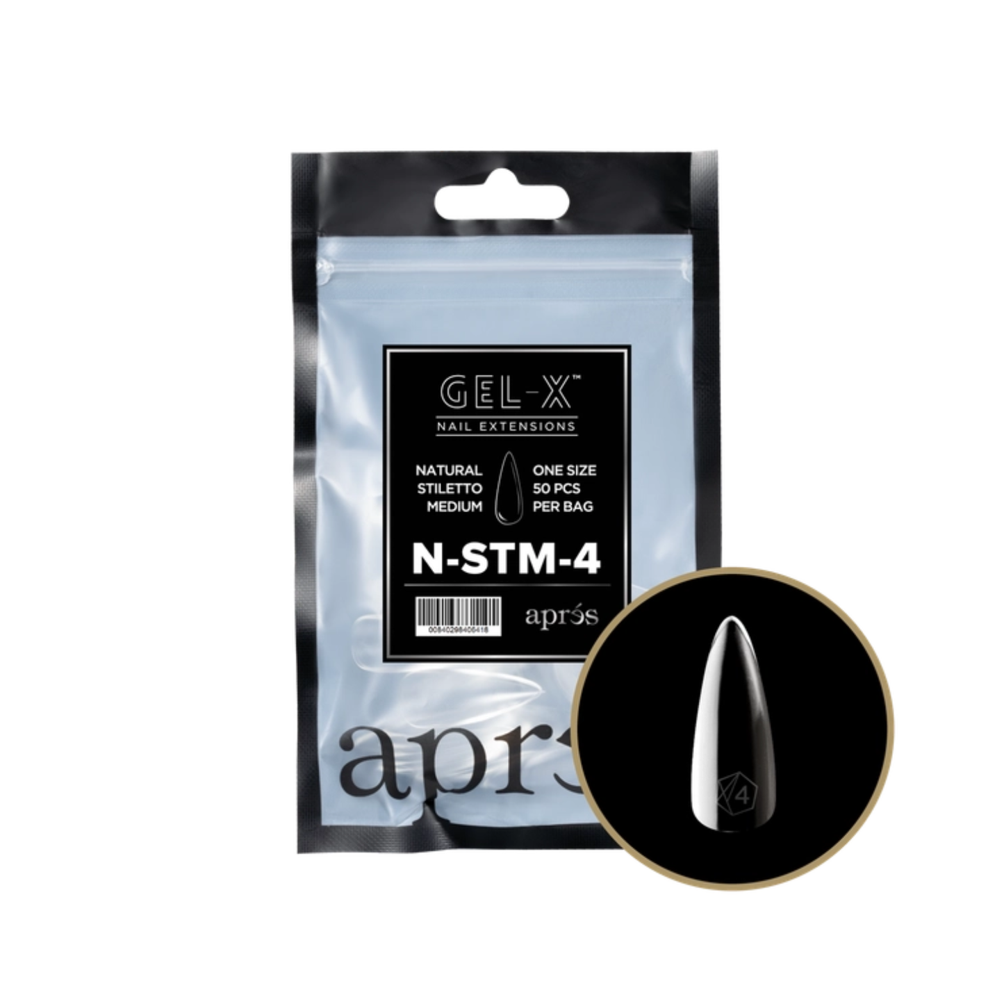Apres Gel-X Refill Bag (50 pcs) | Natural Stiletto Medium (N-STM)