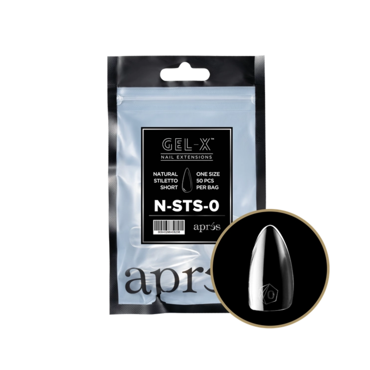 Apres Gel-X Refill Bag (50 pcs) | Natural Stiletto Short (N-STS)
