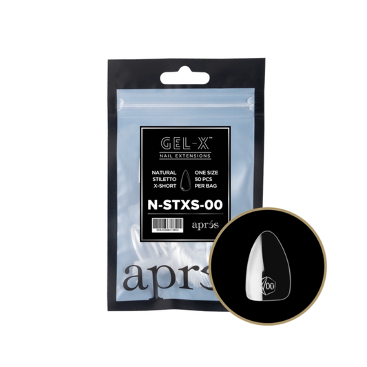 Apres Gel-X Refill Bag (50 pcs) | Natural Stiletto Extra Short (N-STXS)