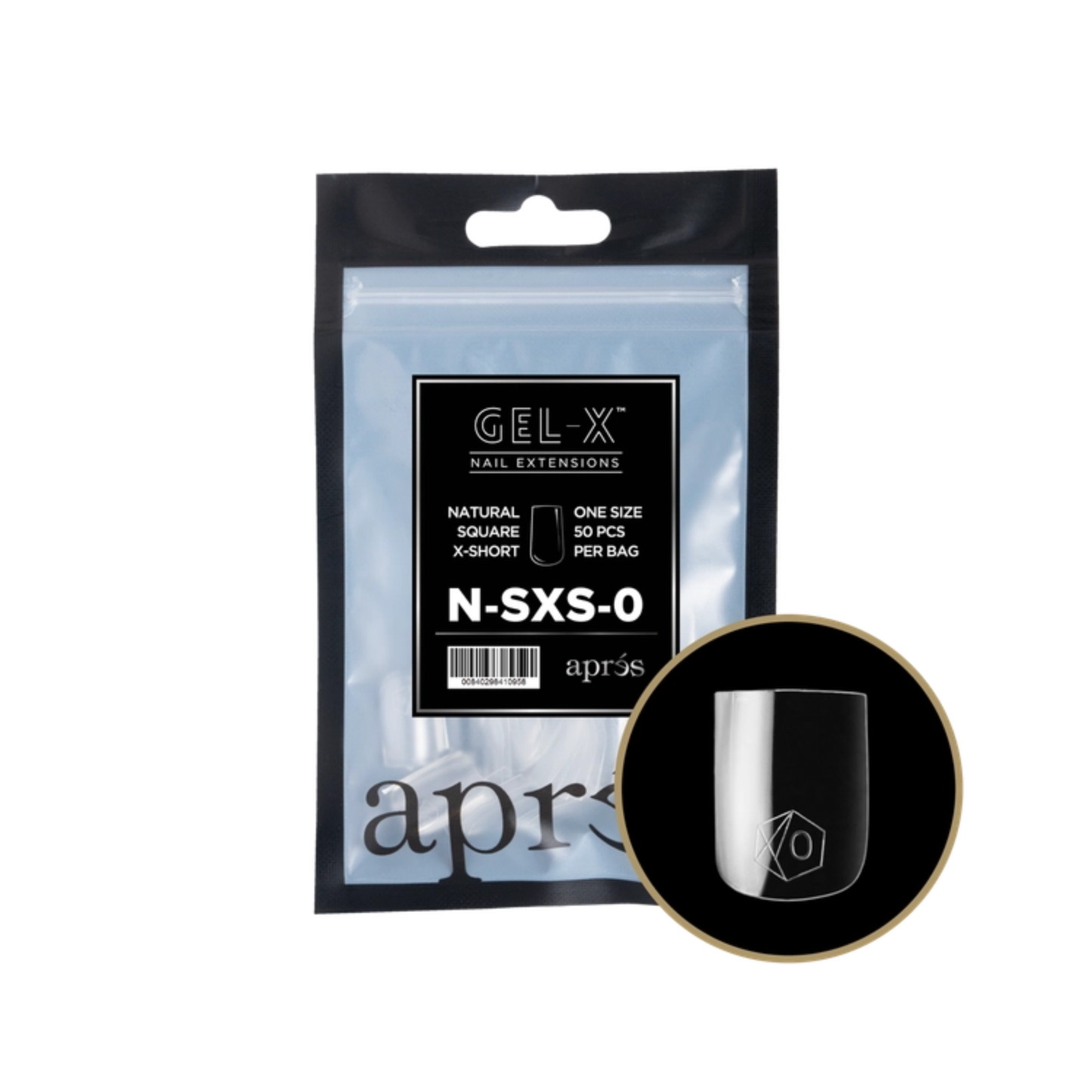 Apres Gel-X Refill Bag (50 pcs) | Natural Square Extra Short (N-SXS)