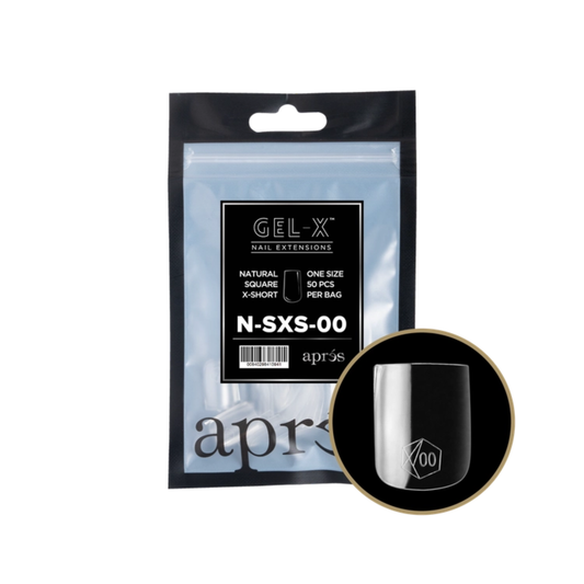 Apres Gel-X Refill Bag (50 pcs) | Natural Square Extra Short (N-SXS)