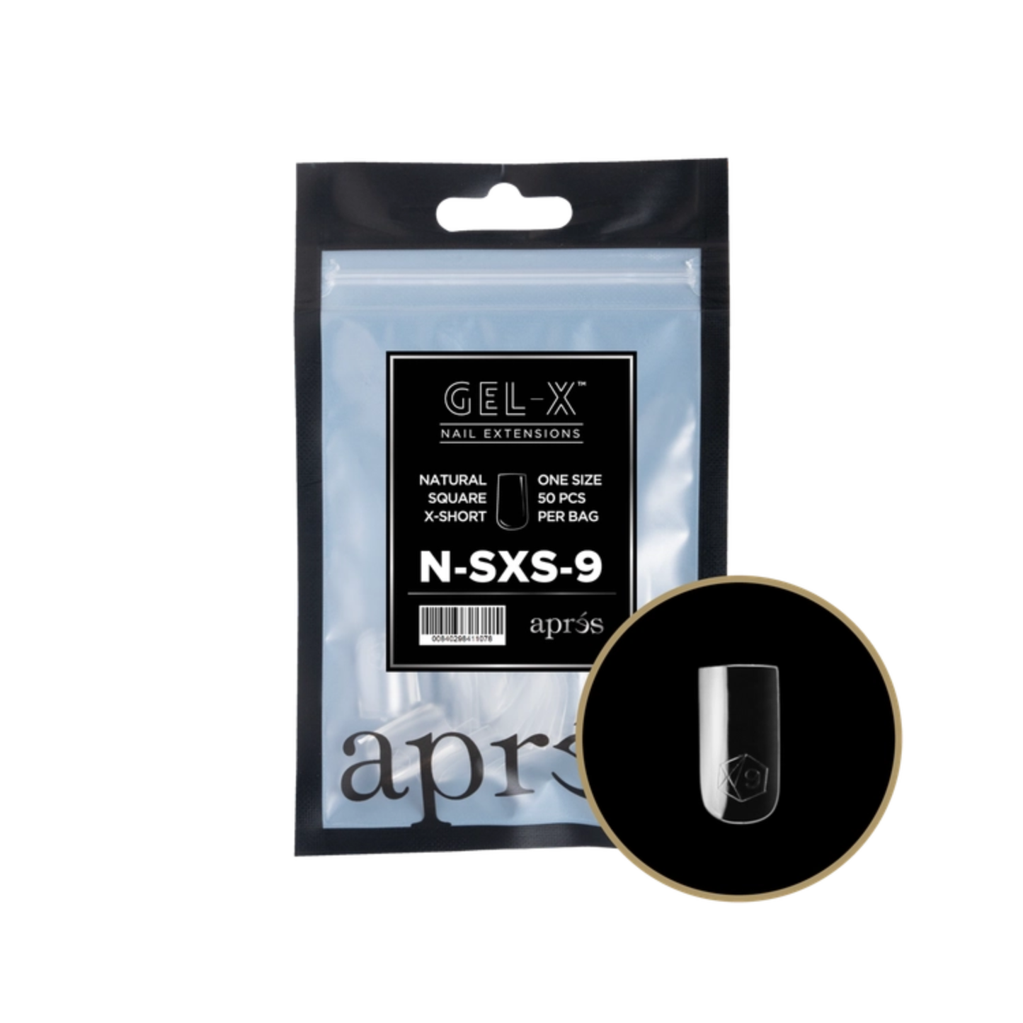 Apres Gel-X Refill Bag (50 pcs) | Natural Square Extra Short (N-SXS)