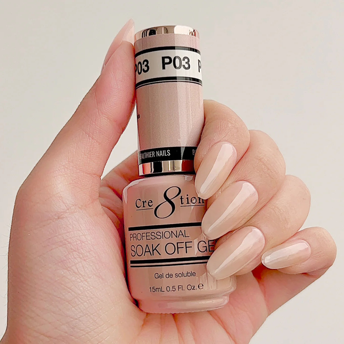 Cre8tion Soak Off Gel 0.5 oz P03 | Precious Pink
