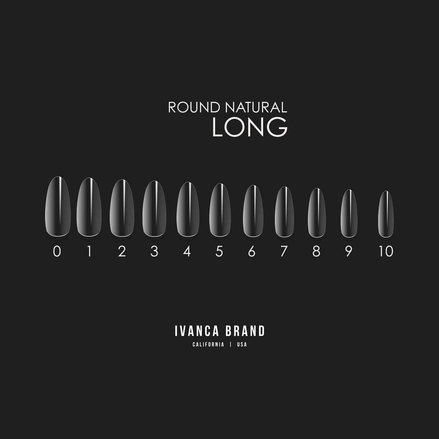 IVANCA Natural Round Long Tips (550 pcs)