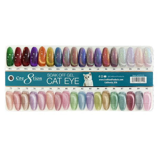 Cre8tion Cat Eye Gel #73-108 Collection + 1 FREE Color Chart (36 colors)