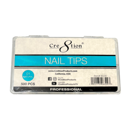 Cre8tion #01 Natural Acrylic Nail Tips (500 pcs) (Item #15130)