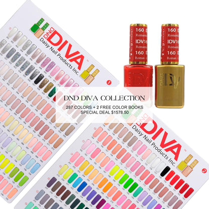 DND DIVA Gel/Lacquer Duo Bundle (288 colors ) + FREE 2 color booklets