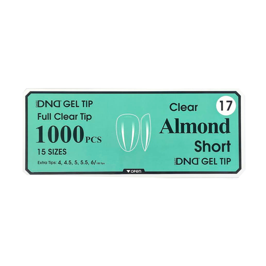 DND Gel Full Clear Tip Box #17 | Almond Short (1000 pcs)