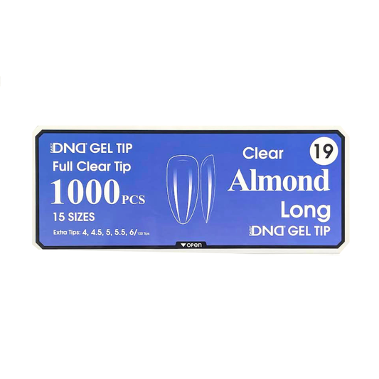 DND Gel Full Clear Tip Box #19 | Almond Long (1000 pcs)