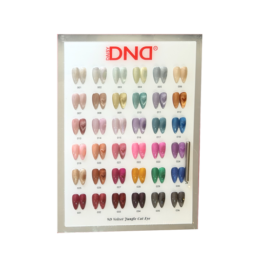 DND 9D Velvet Jungle Cat Eye Collection Set + 1 FREE Color Chart & 1 FREE Magnet (36 Colors) *NEW*