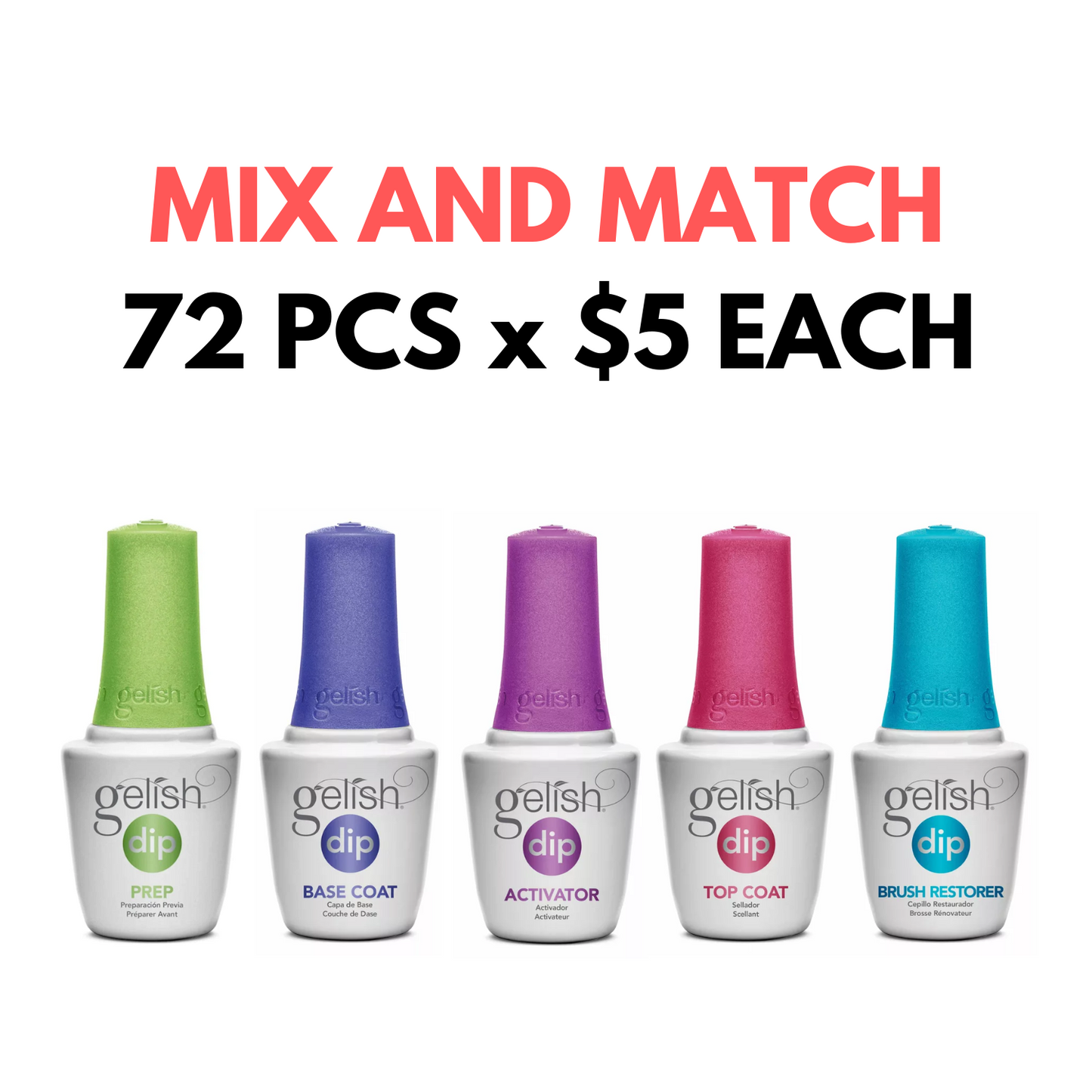 Gelish Dip Mix & Match (72 Pcs)