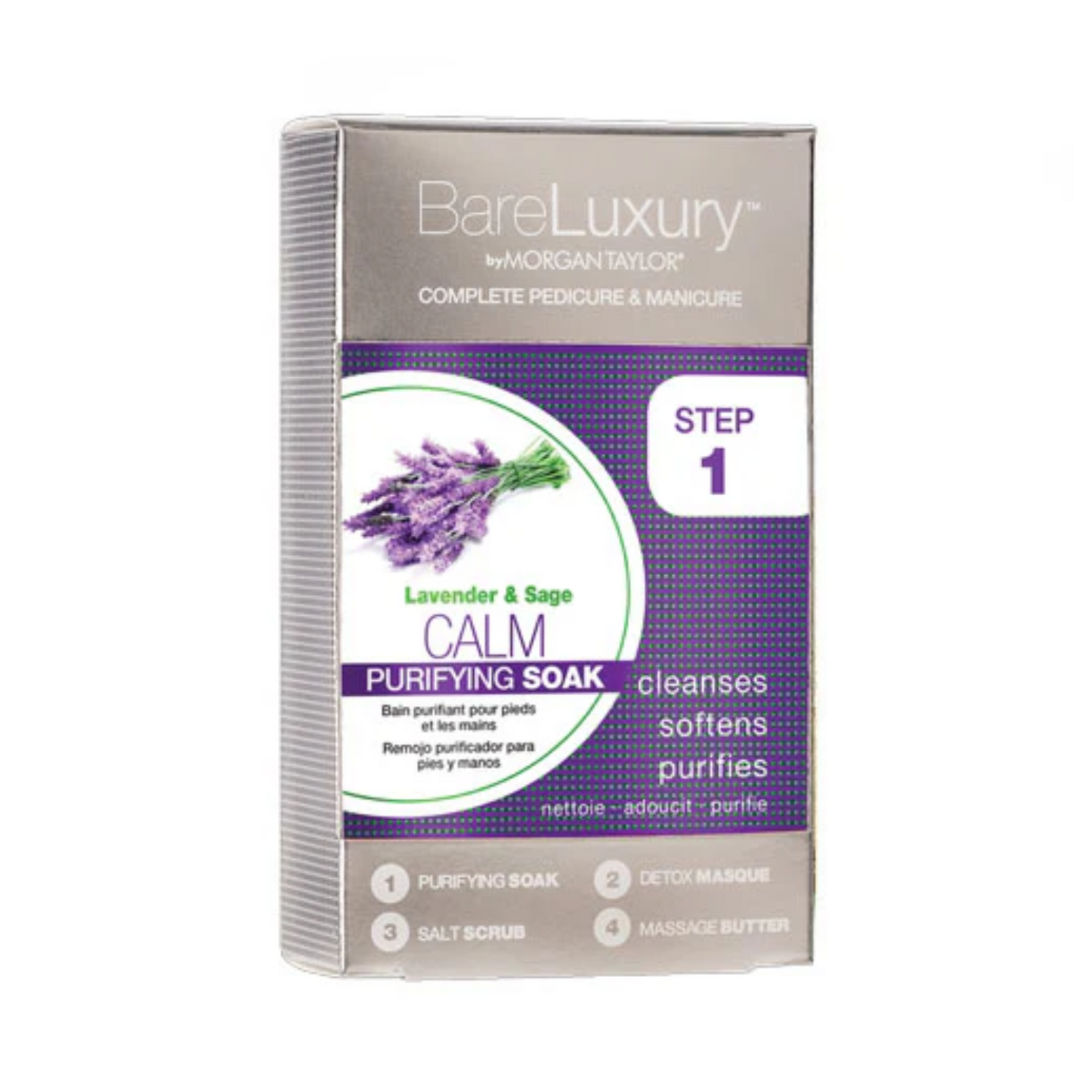 BareLuxury by Morgan Taylor 4 Step Complete Pedicure & Manicure | Lavender & Sage