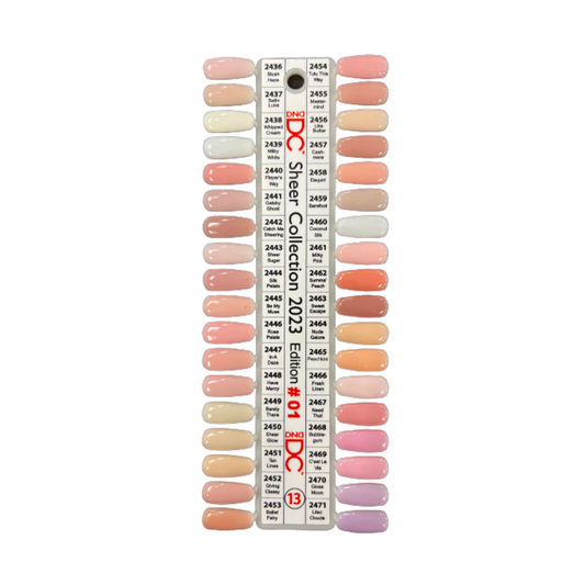 DND DC Duo Sheer Collection 2023 Set (36 colors) + FREE Color Chart