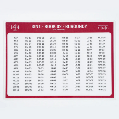 SNS Burgundy 4-In-1 Collection | 144 Powder, Gel, & Lacquer Matching Combos + 2 LED Lamp
