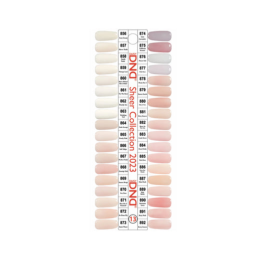 DND Duo Sheer Collection set (36 colors) + FREE Color Chart